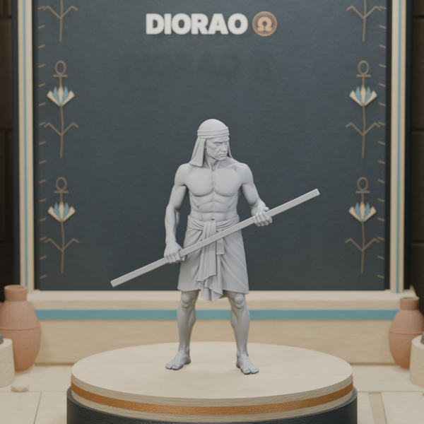 Ramp Overseer With Measuring Rod - actual STL on the DIORAO display stage, consistent physical scale. Scenery not included.