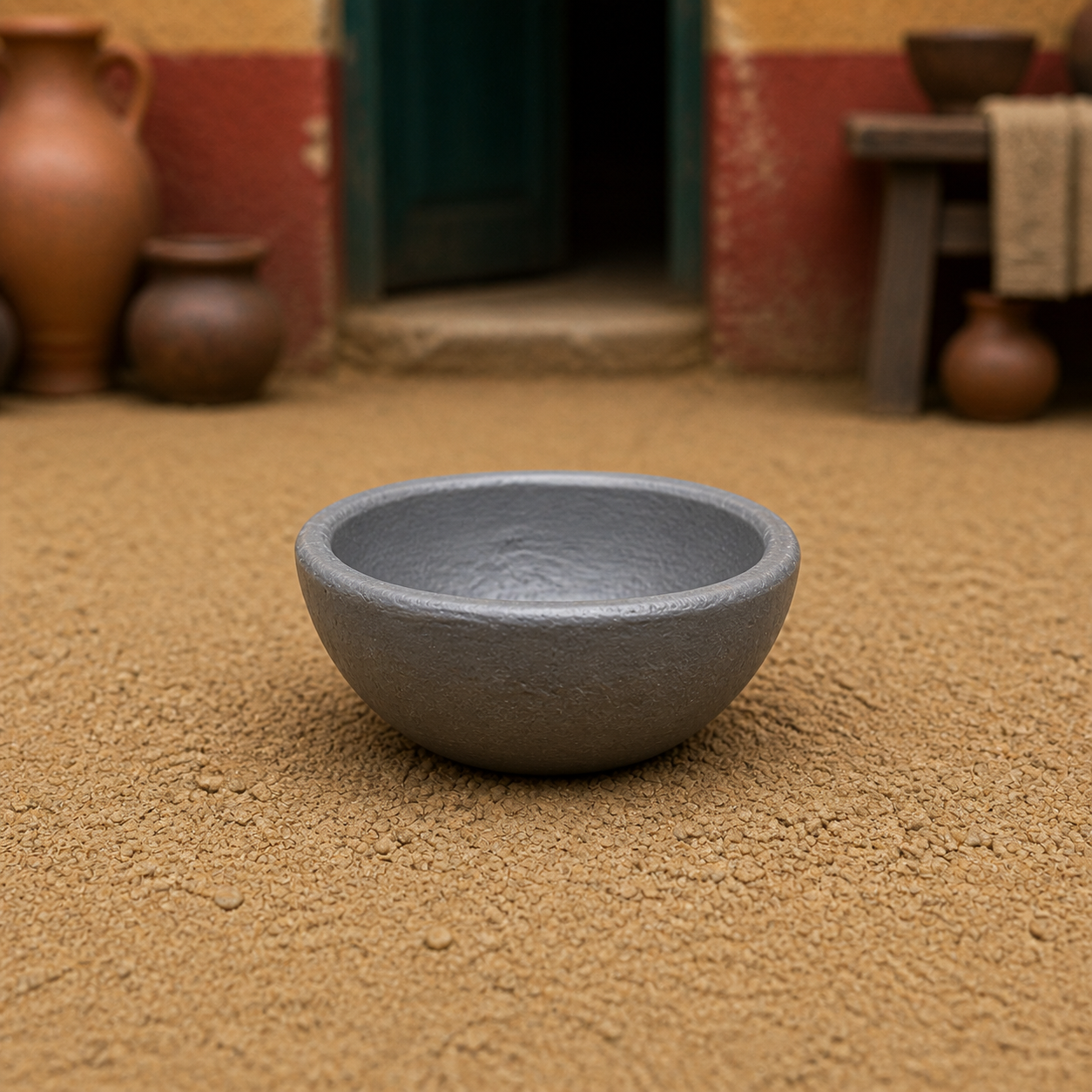 Medic Bowl — Roman medicus shallow bronze treatment bowl, 1:35 scale grey resin miniature.