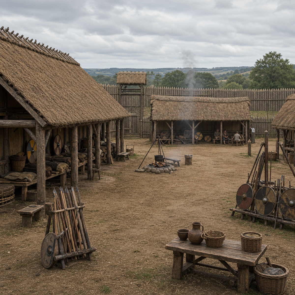 Anglo-Saxon Barracks diorama scene