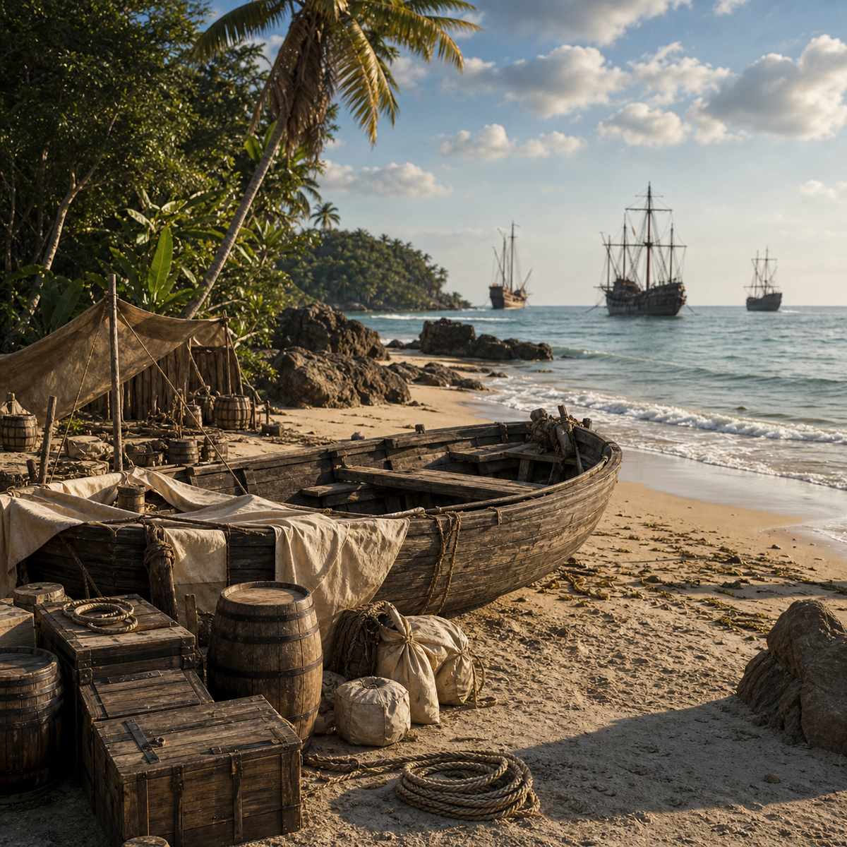 Columbus Landfall Expedition diorama scene