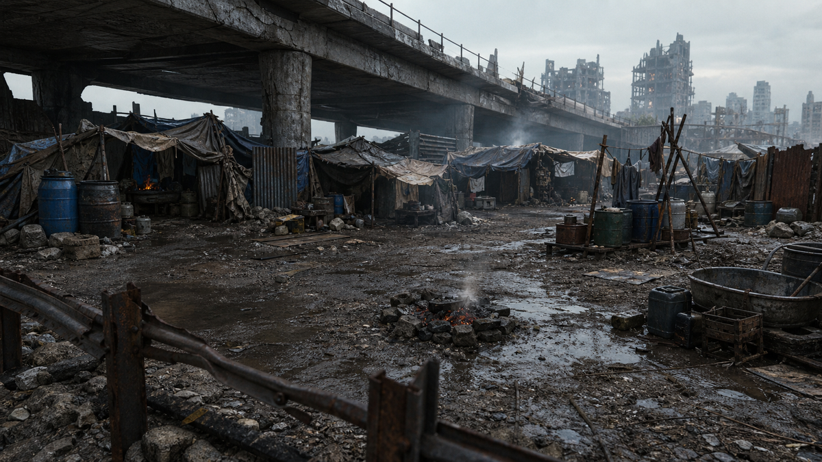 Fugitives Overpass Camp diorama scene