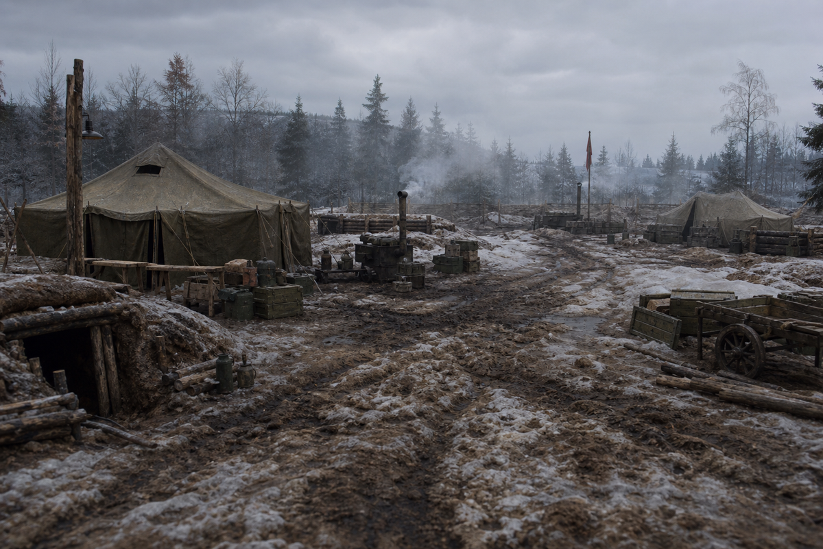 Soviet Field Camp diorama scene