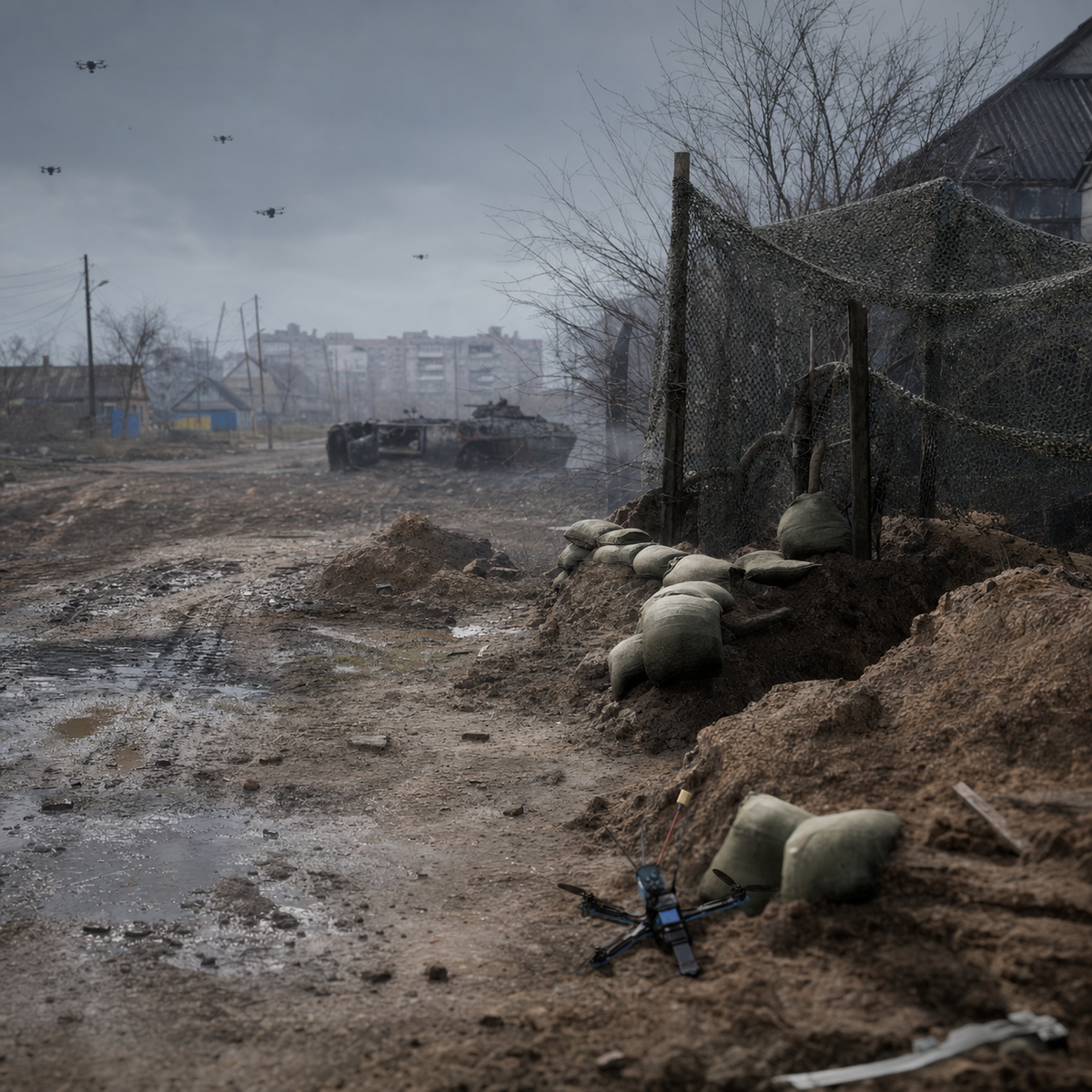 Ukraine Drone Warfare diorama scene