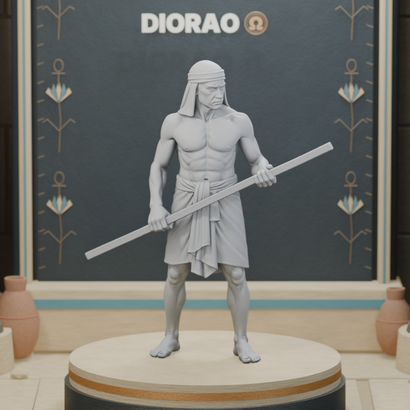 Ramp Overseer With Measuring Rod — actual STL on DIORAO display stage, enlarged framing; stage not included.