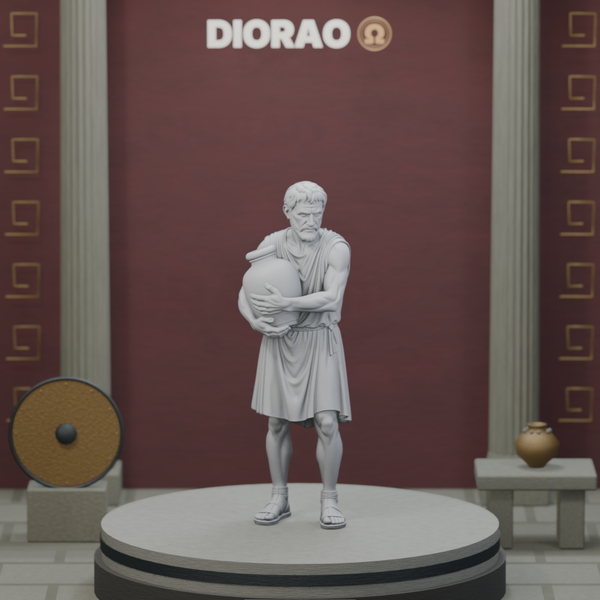 Helot Water Carrier — actual STL on the DIORAO display stage, consistent physical scale. Scenery not included.