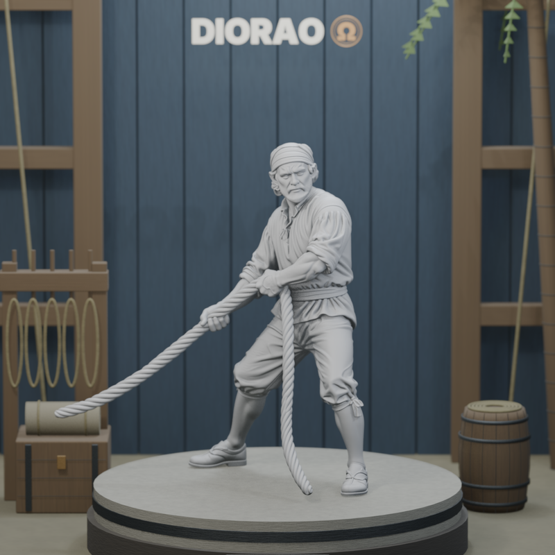 Spanish Sailor Hauling Rope — actual STL with adjusted presentation framing. Display stage not included.