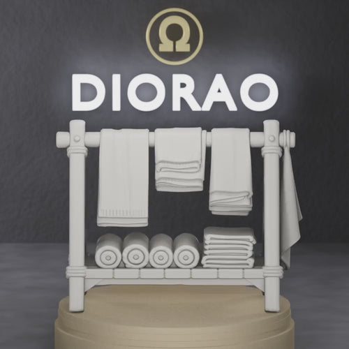 Cloth Merchant Rack — Roman vestiarius display rack with hanging tunics and folded textiles, 1:35 scale grey resin miniature.