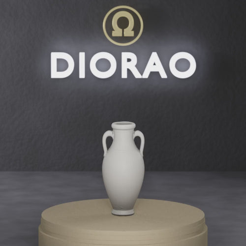 Amphora by Door - tall Roman storage amphora standing by an entrance, 1:35 scale grey resin miniature.