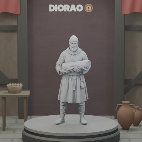 Cloth Vendor — 360 degree turntable, actual STL with consistent physical display scale. Scenery not included.