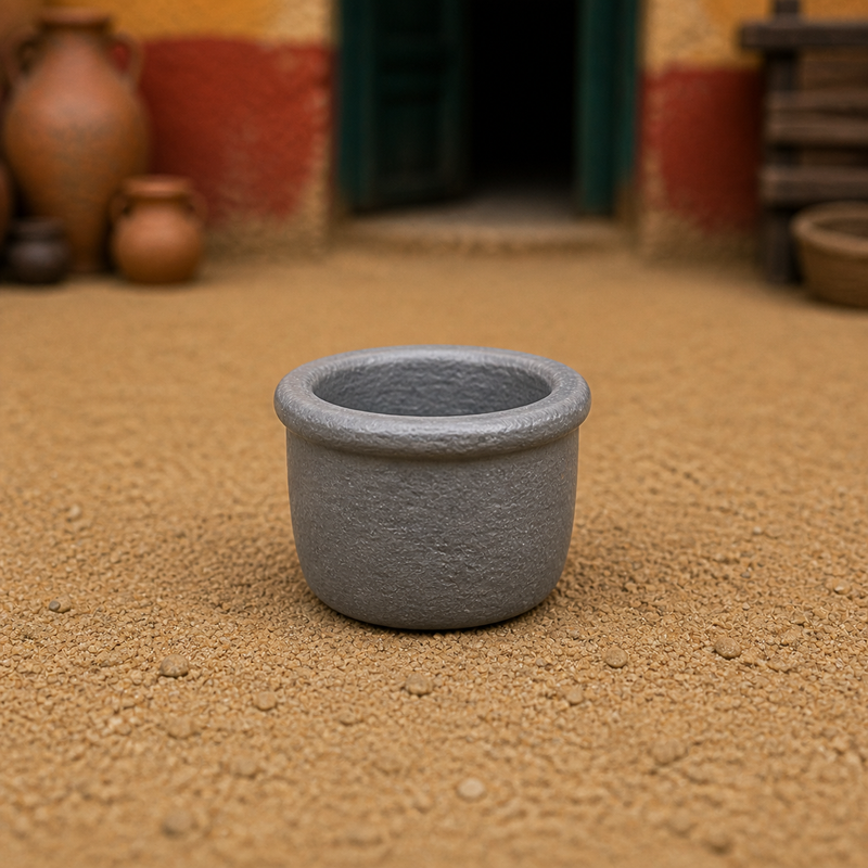 Small Clay Cup — Roman ceramic drinking cup, 1:35 scale grey resin miniature.