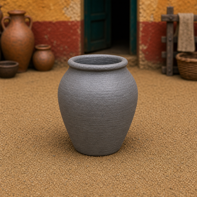 Large Storage Jar — Roman dolium ceramic storage vessel, 1:35 scale grey resin miniature.